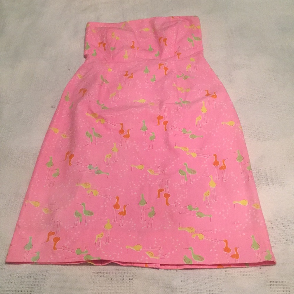 Lilly Pulitzer Strapless Dress Sandhill Crane